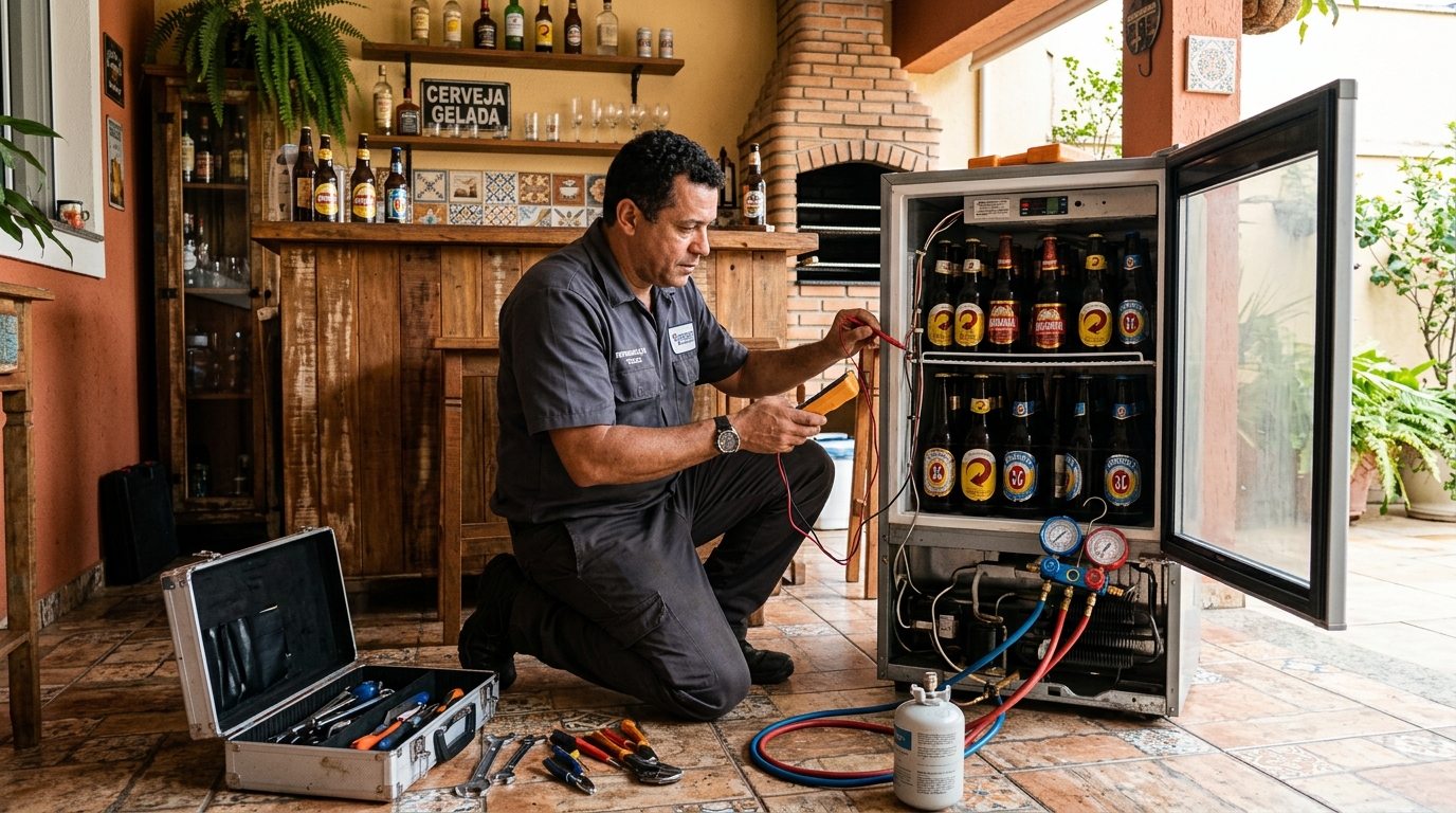 Aplicação de gás refrigerante em cervejeira atendida em Divinópolis‑MG